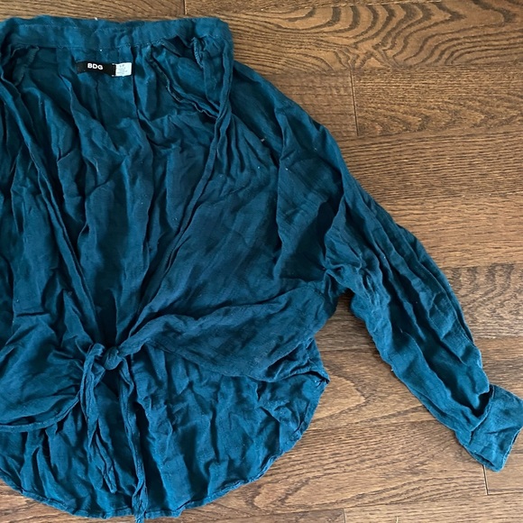 Urban Outfitters BDG Boho Tie Up Blue Blouse - SIZE S - Picture 1 of 3